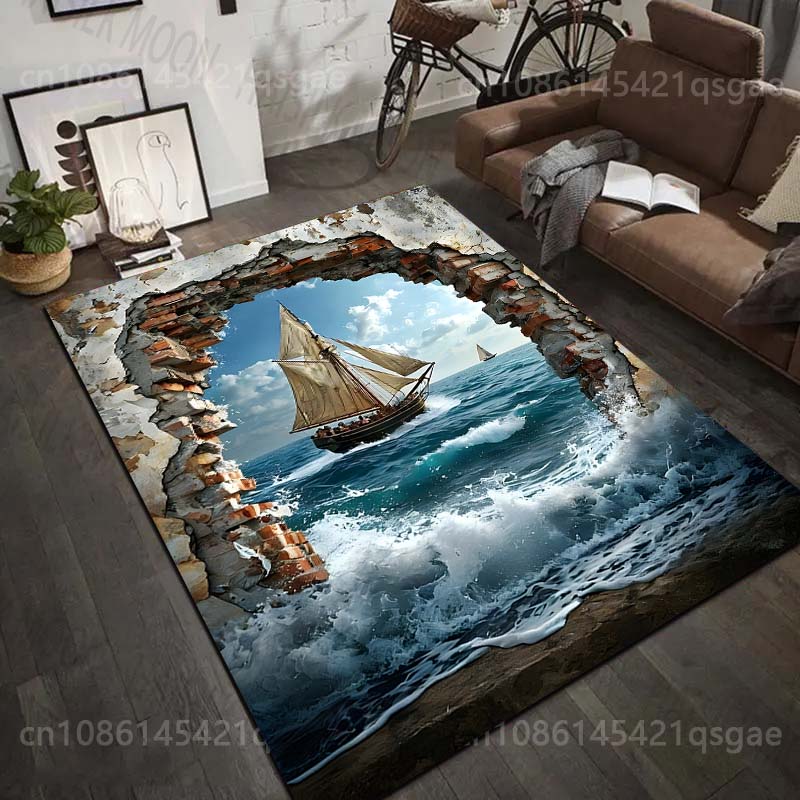 Commercial Wall Printing - 1 Stück Teppich mit Aufdruck „Segelschiff