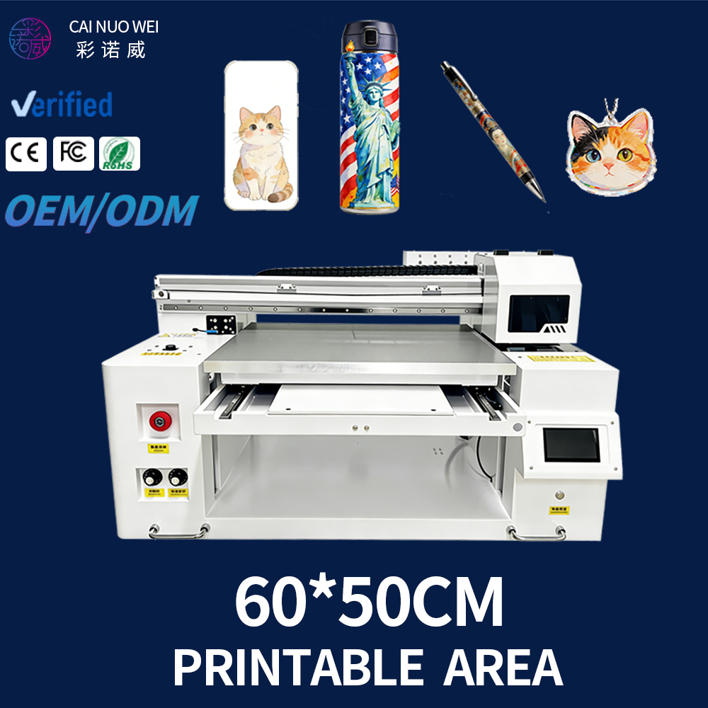 Commercial Printing Business - Kommerzieller UV 6050 Flachbett-Tintenstrahldrucker, rotierender UV-Hybrid-Drucker
