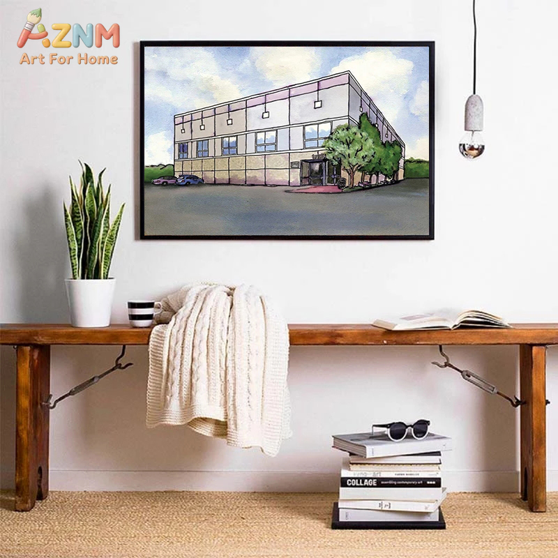 AZNM Aquarell-Leinwandbild mit – Commercial Wall Printing Bewertung und Preis