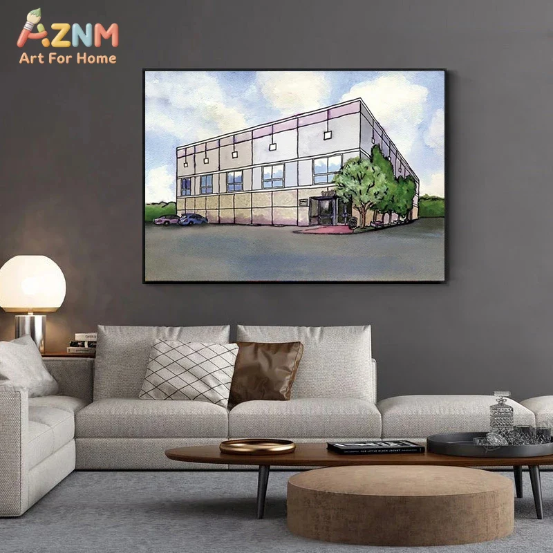 AZNM Aquarell-Leinwandbild mit – Commercial Wall Printing Bewertung und Preis