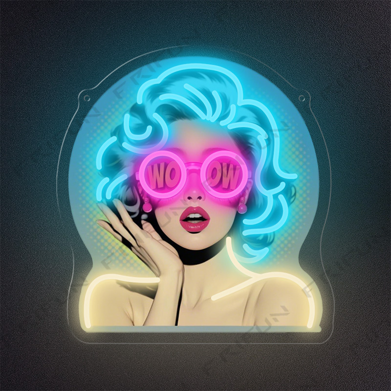 WOW Curl Girl Neon-Schild UV-B – Commercial Wall Printing Bewertung und Preis
